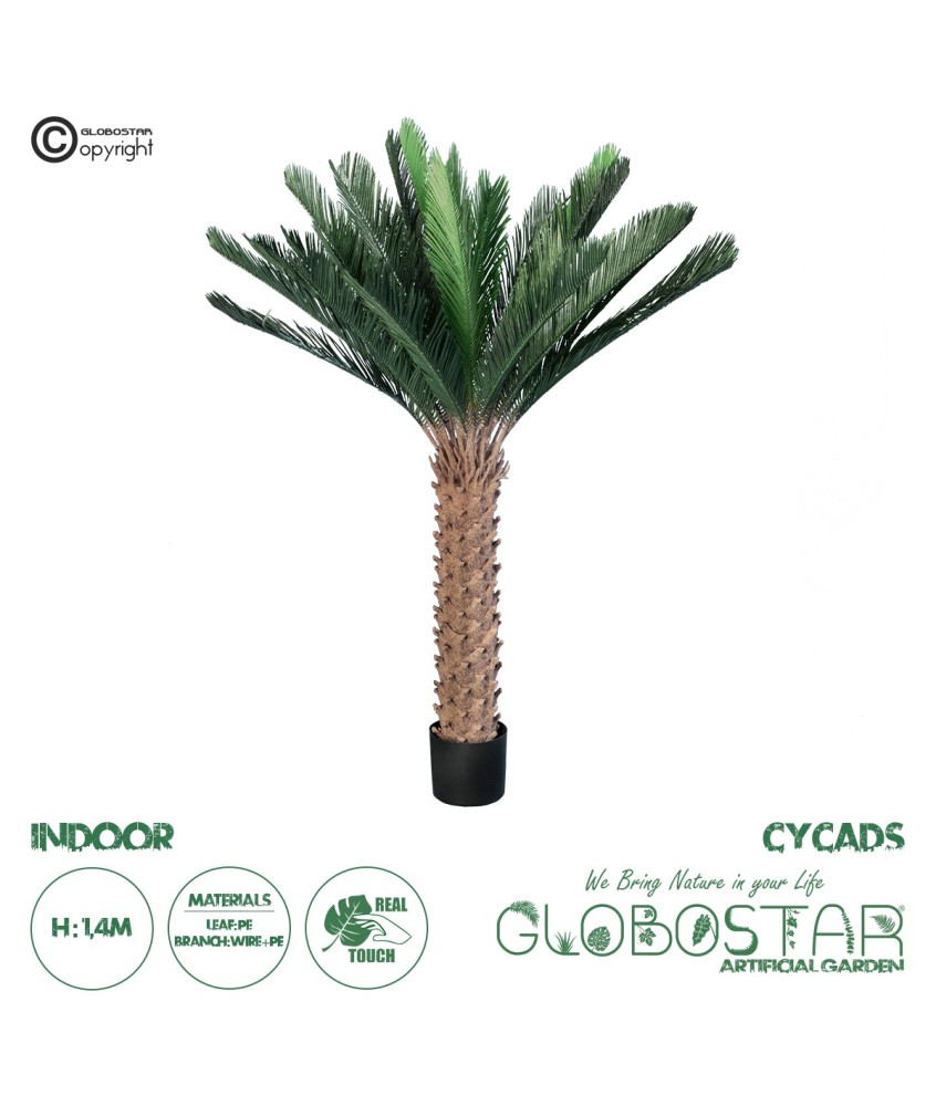 GloboStar® Artificial Garden CYCADS 20023 Τεχνητό Διακοσμητικό Φυτό Αρωματική Κύκας Υ140cm